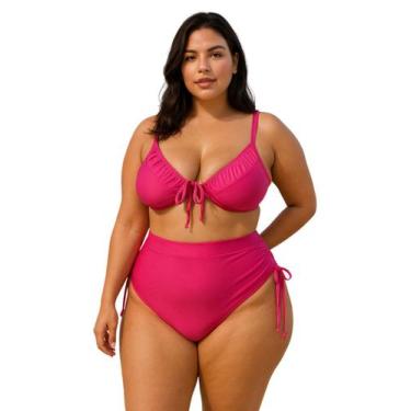 Imagem de Biquíni Feminino Plus Size Aro Sem Bojo Calcinha Cintura Alta - Peneló