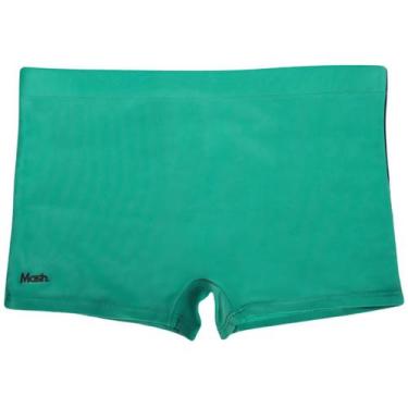 Imagem de Sunga Boxer Praia Mash Plus Size Listra Lateral Resistente, Verde, XGG