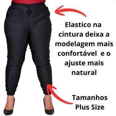 Imagem de Calça Jogger Plus Size Feminina Com Punho Bolso em Bengaline - PAWLUK,