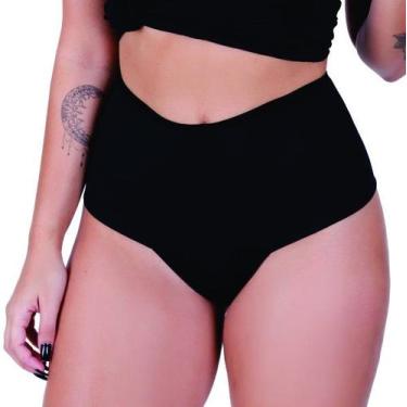 Imagem de Calcinha Fio Dental Dupla Cintura Alta Feminina Clamar em Microfibra -