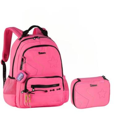 Imagem de Kit Escolar Mochila Costa + Estojo Luluca 2026 - Clio Style, Rosa