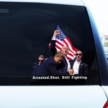 Imagem de Adesivos de Vinil Vesvory Trump Fight 2024 - Bandeira Americana (2 Uni