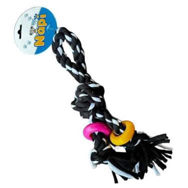Imagem de Brinquedo Mordedor para Cachorros Pet Corda Alça e Ponta Dupla Anti Es