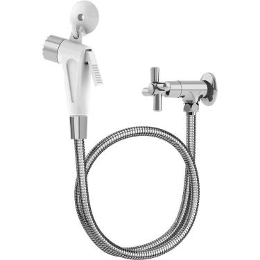 Imagem de Ducha Higiênica C31 9151 com Gatilho 1-4 de Volta Metal Abs Inox para Banheiros e Lavabos Delta