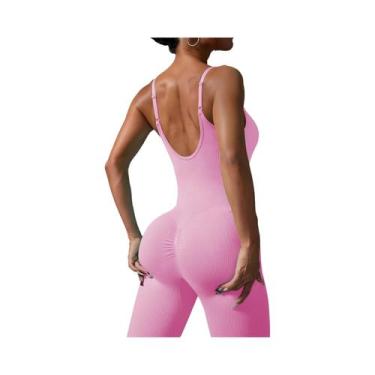 Imagem de Macacão De Yoga Feminino Sexy Sem Costura, Conjunto De Fitness Bodycon