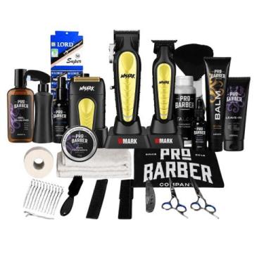Imagem de Kit Barbeiro Iniciante Pro Barber Wmark