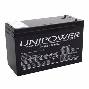 Imagem de Bateria Não Automotiva Unipower Up 1290 12V 9,0AH Terminal Faston F187 para Nobreak e Alarmes