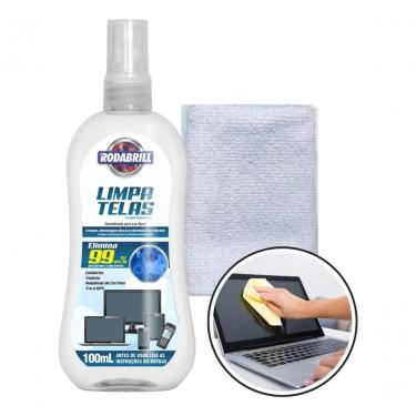 Imagem de Kit Limpa Telas com Flanela de Microfibra Spray Antiestático Desengordurante 100ML Rodabrill