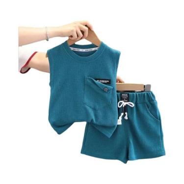 Imagem de Conjunto De Verão Coreano Para Crianças, Colete Sem Mangas, Shorts, Co