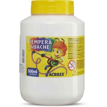 Imagem de Tinta Guache 500ML Branco - Caixa com 06 Unidades - Acrilex