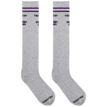 Imagem de Meia Cano Medio Teen Feminino Vicvicky 48701, P, Cinza