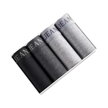 Imagem de Cuecas Boxer Masculinas De Algodão 4/5 Peças Toque Macio Com Design U 