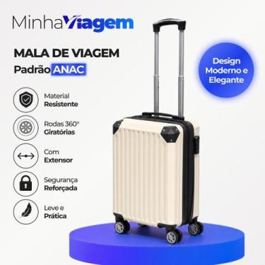 Imagem de Mala De Viagem Media 12kg Roda Dupla Ziper Expansor E Senha - Minha Vi