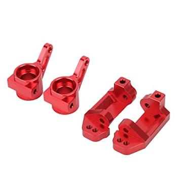 Imagem de Assento de cubo dianteiro C RC, conjunto de copo de direção do banco dianteiro C tamanho pequeno metal com rolamentos para carro RC 1/10(vermelho)