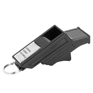 Imagem de VBESTLIFE Apito de árbitro, basquetebol, desporto, treino, futebol, apito de acampamento, sobrevivência, emergência, salva-vidas (preto e prata)