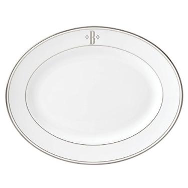 Imagem de Lenox Prato de jantar com monograma de bloco de platina Federal, B