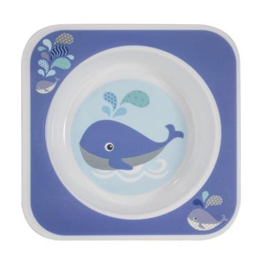 Imagem de Prato Bowl Alimentação Quadrado Baleia Azul Kababy 1121A