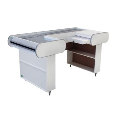 Imagem de Check Out 180 Branco Artlux Corredor Inox Padrão F Preto