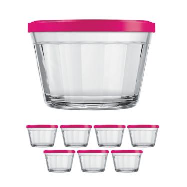 Imagem de Kit Pote Copo Americano C/Tampa Cor Sortida 350ml Nadir 7Un