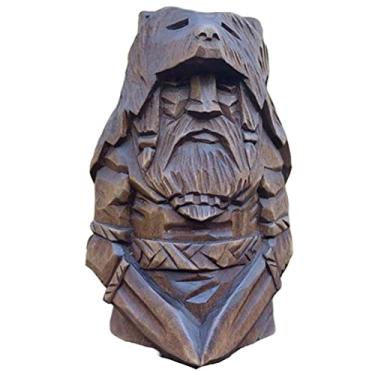 Imagem de YQkoop Estátuas de Deuses Nórdicos - Estátua de Odin Thor Tyr Ulfhednar Estatuetas de mitologia Viking nórdica Pagã Ornamentos de Resina Arte para Decoração de Escritório em Casa (Ulfhednar) 10 cm (3,9'')