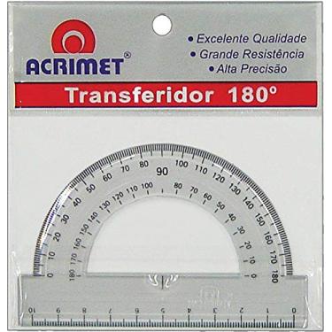 Imagem de Acrimet Transferidor Escolar 180° em Poliestireno Cristal Resistente 551.0