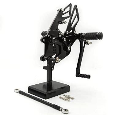 Imagem de CNC Motocicleta Ajustável Pegs Traseiros Conjunto Traseiro Pedal de Troca de Freio Compatível com Ninja ZX10R ZX 10R ZX-10 2006-2010 Preto