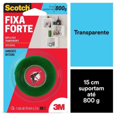 Imagem de Fita Dupla Face 3M Scotch Fixa Forte Transparente - 19 mm x 2 m