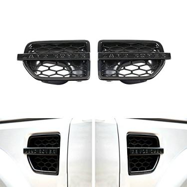 Imagem de 2 peças adequadas para Land Rover Discovery 4 LR4 2010-2016 ABS acabamento da tampa do para-lama da saída de ar da porta lateral - preto