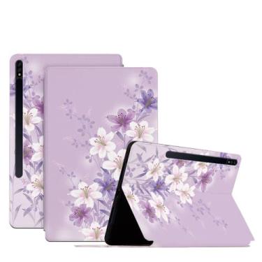 Imagem de ZiEuooo Capa protetora de TPU moderna elegante e requintada durável para tablet Samsung Galaxy S7 Plus FE S8 Plus S2 A8 A7 A 10.1 10.5 polegadas E 9.6 (S8 Plus 12.4 X800 X806, flor 3)