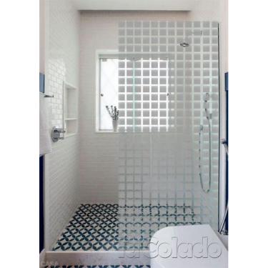 Imagem de Adesivo Para Vidro Box Banheiro Jateado Quadrado 0,61M Prova D'agua -