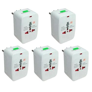 Imagem de Kit 5X Adaptador Tomada Americana Argentina Europa Universal