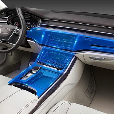 Imagem de GZGZ Interior do carro console central transparente filme protetor de tpu, para audi a8 d5 2018-2021