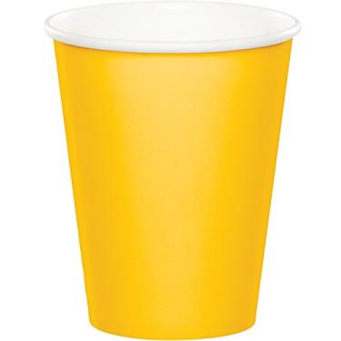 Imagem de Creative Converting Copos de papel quente/frio, 265 g, cor amarela do ônibus escolar, pacote com 24