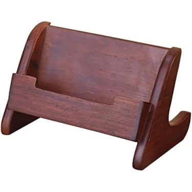Imagem de KRASS Estojo de cartão de visita, suporte de cartão de visita, suporte de cartão de visita de escritório criativo, porta-cartão de visita de madeira, A, colecionador88