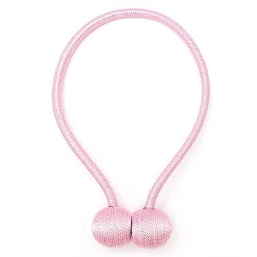 Imagem de Cinta de cortina de fivela magnética de cortina de cor sólida Cinta de fivela magnética de contas redondas Cinta de fivela magnética sem perfuração sem instalação sem instalação Cinta de cortina tiebacks, T3,2 PCS