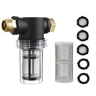 Imagem de Tingpai Filtro de manguei de ja im pa lavado de pressão Ent da de filtro de sedimento de água Acessório de filtro de malha 100 e 40 malha 2 Pcs O-Ring e 3 Pcs de filtro de manguei lavado