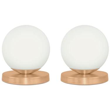 Imagem de Kit 2 Luminárias de mesa Globo Orby New Cobre Base Redonda