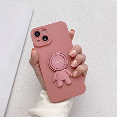 Imagem de Capa de telefone com fivela de anel de astronauta fofa para iphone 13 12 11 pro max xs max xr x 8 7 plus se2020 silicone líquido capa traseira macia, f, para iphone 13 mnin