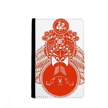 Imagem de Porta-passaporte vermelho cabeça de ópera Peking lua corte de papel Notecase Burse capa carteira porta-cartão, Multicolor