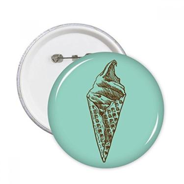 Imagem de Emblema de broches redondos de sorvete com desenho de chocolate, 5 peças