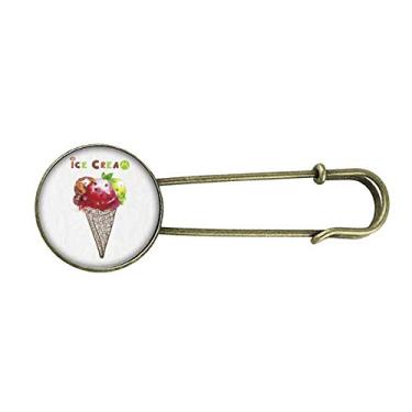 Imagem de Aquarela folhas cones sorvete retrô broche de metal clipe jóias