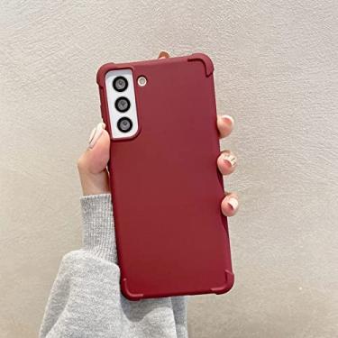 Imagem de Estojo macio à prova de choque fosco simples para Samsung Galaxy S20 S21 S22 Plus Ultra FE Note20 Ultra Silicone TPU Capa traseira, RD, para S22