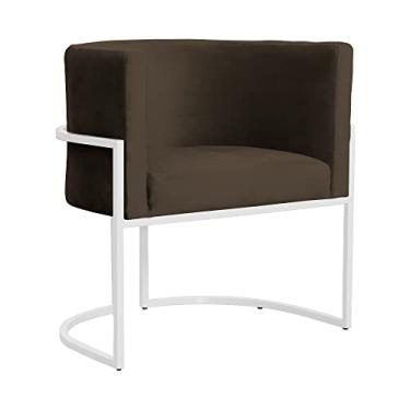 Imagem de Poltrona Luana para Escritório Base Branca Veludo Cores - DS Estofados