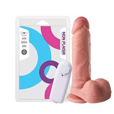Imagem de Pênis Vibrador Prende Na Parede - Grande E Grosso 19cm (Bege)