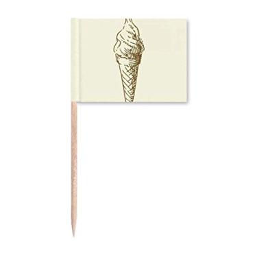 Imagem de Decoração de festa com estampa de palito de sorvete marrom com desenho de mão