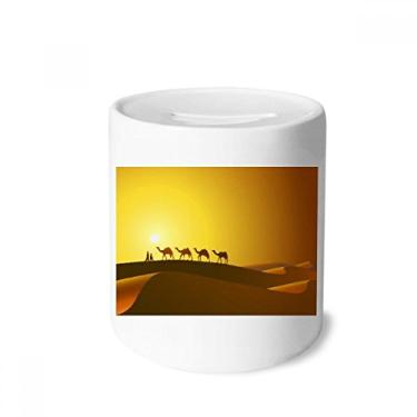 Imagem de DIYthinker Sunset All The Way to The Silk Road Camel Deserto Dinheiro Caixa de Cerâmica Porta-Moedas Presente
