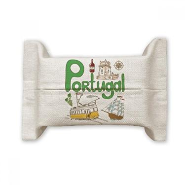 Imagem de Bolsa de linho de algodão com estampa de marco nacional de Portugal