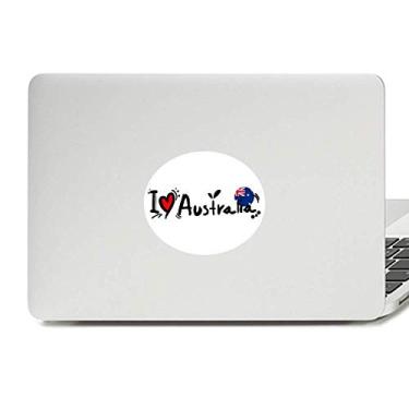 Imagem de Adesivo de notebook I Love Australia bandeira mundial coração vinil emblema gráfico laptop decalque