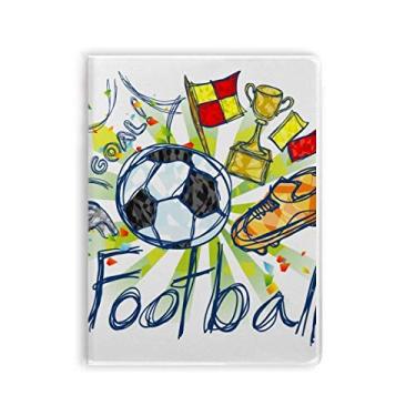 Imagem de Caderno de futebol com desenho animado e estampa de série de futebol, capa macia para diário