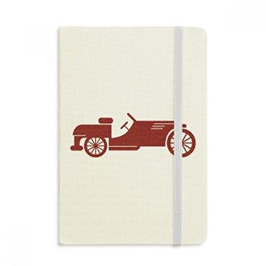 Imagem de Caderno geométrico vermelho clássico com desenho de carros, capa dura em tecido oficial